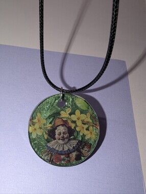 Handmade Clown Pendant Necklace